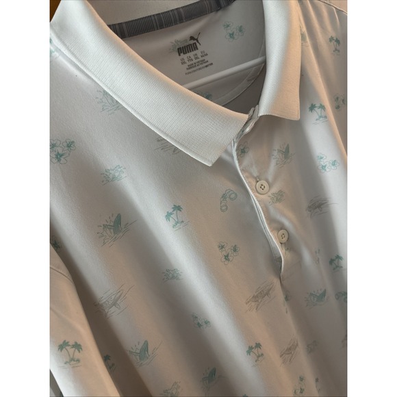 Puma Men's XXL White  Cloudspun Lahaina Golf Polo Wicking Performance Stretch - Picture 1 of 5